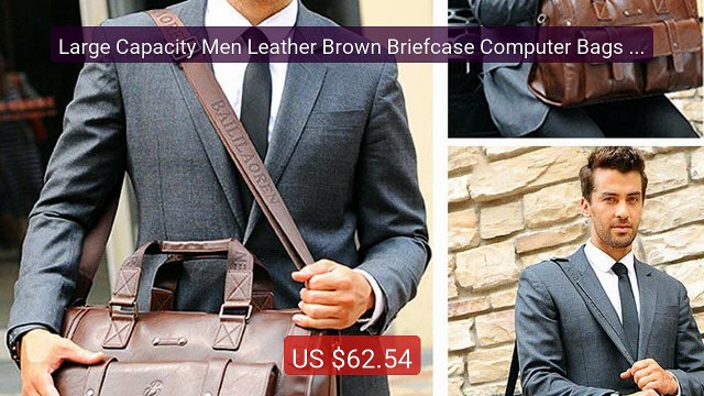 Large Capacity Men Leather Brown Briefcase Computer Bags Ma... Top Pick 2026 | Unbeatable Price!