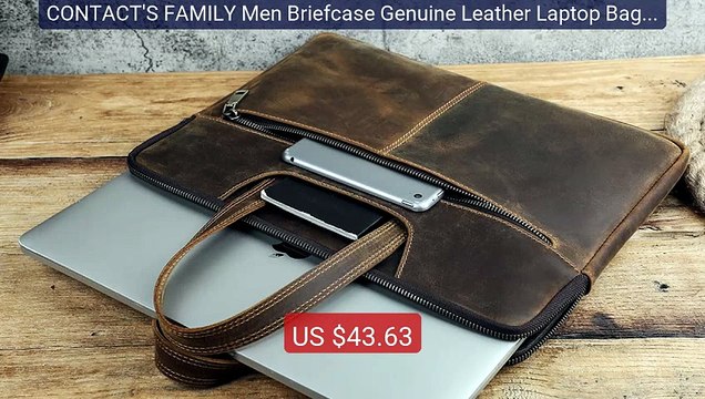 CONTACT'S FAMILY Men Briefcase Genuine Leather Laptop Bag For... Amazing Value 2026 | Must Have!