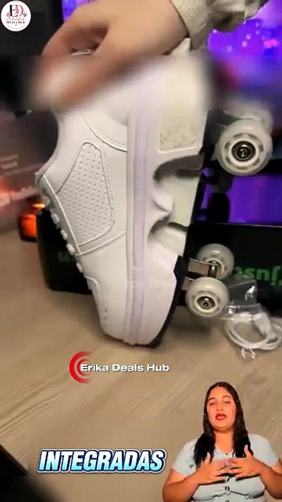 Zapatillas con Ruedas Retráctiles | Patines LED que se Transforman en Tenis