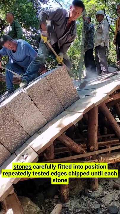 No steel, no concrete—this stone arch bridge lasts 1000 years! 🌉⚙️ #StoneArch #Engineering