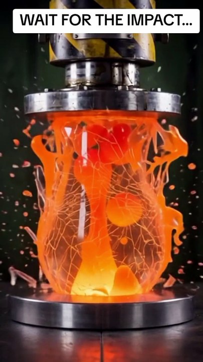 Hydraulic Press Crushing Lava Lamp — Glowing Explosion ASMR | لاوا لیمپ ہائیڈرولک پریس میں چکناچور 💥🌋 #hydrolicpress #trending #foryou #viralshort #crushingvide