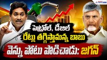 పెట్రోల్, డీజిల్ రేట్లు తగ్గిస్తామన్న బాబు వెన్ను పోటు పొడిచాడు: జగన్| Asianet News Telugu