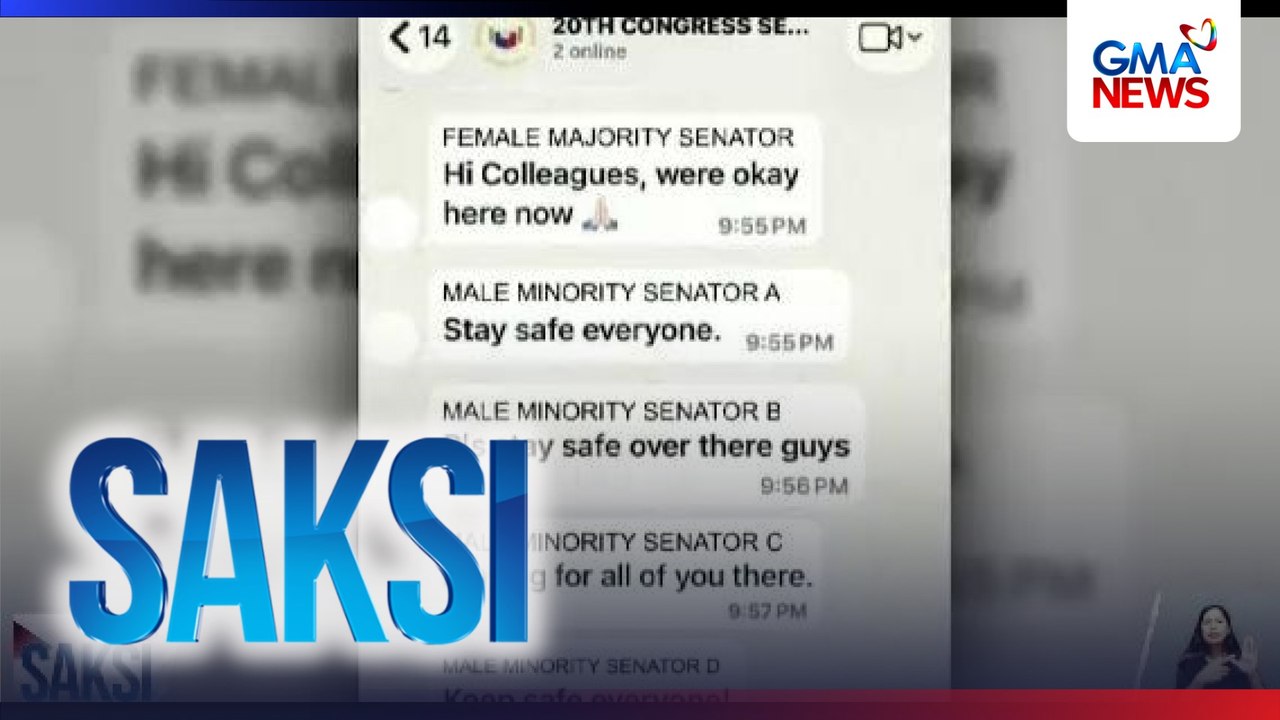Minority senators, kinumusta ang mga senador na naipit sa gulo sa Senado batay sa screengrab ng GC | Saksi