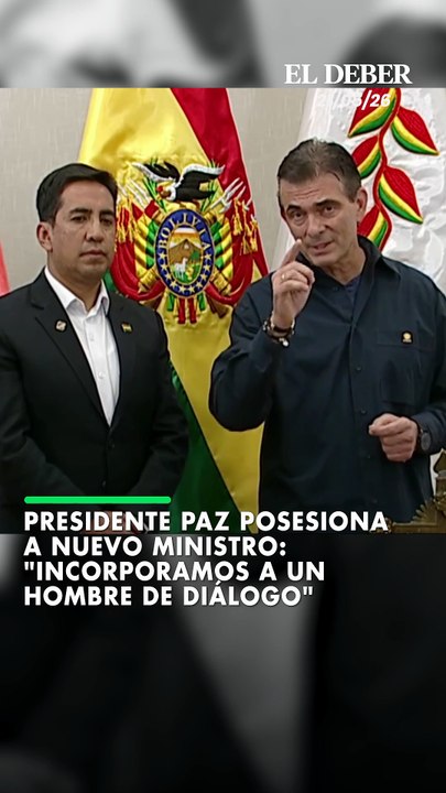 Presidente Paz posesiona a nuevo ministro: "Incorporamos a un hombre de diálogo"