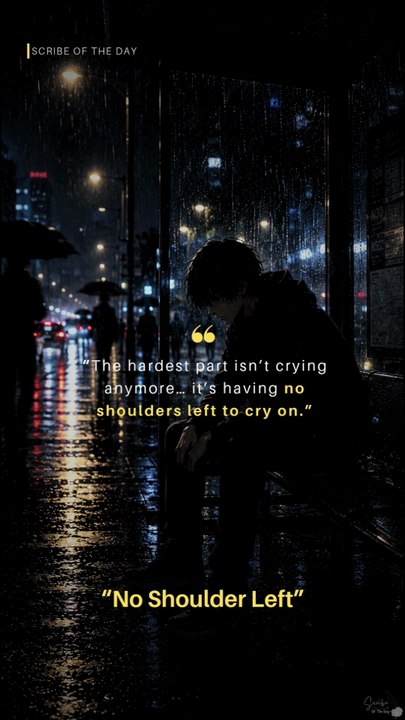 No Shoulder Left 💔- Scribe of the Day | Emotional Quotes