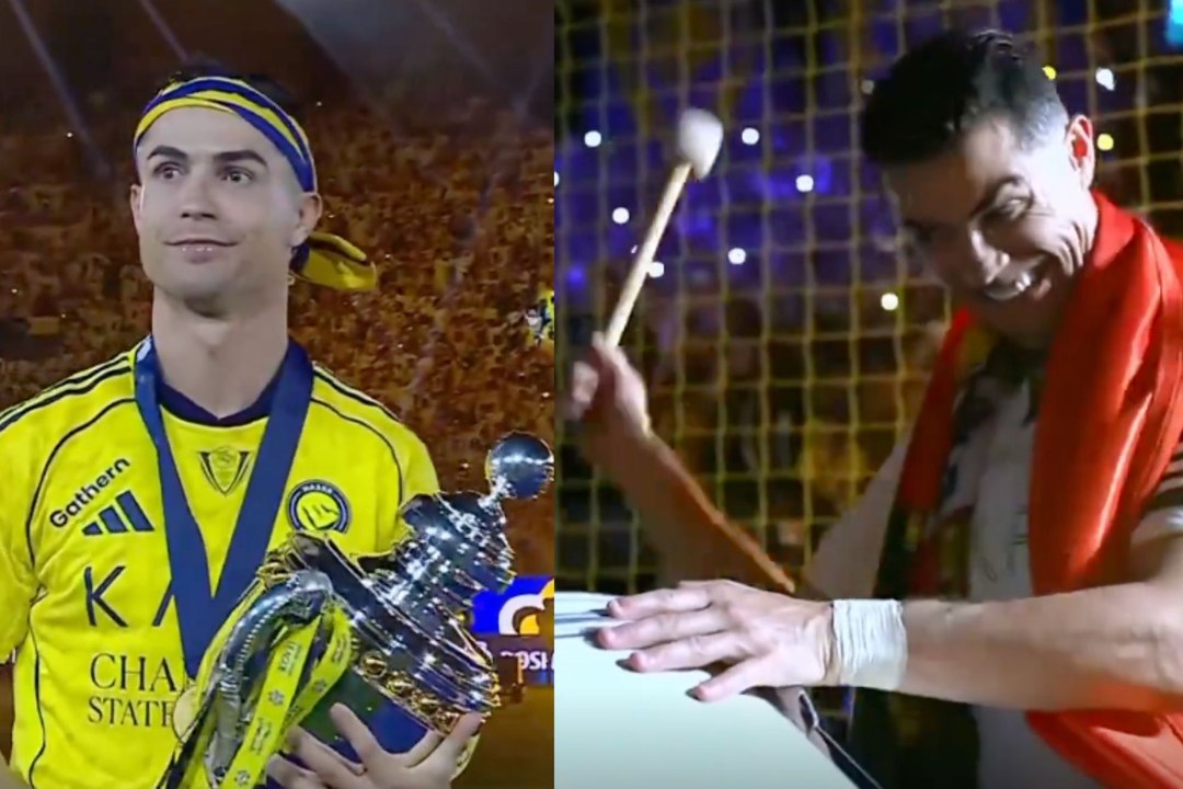 Cristiano Ronaldo leads Al-Nassr drum celebration as fans completely lose control