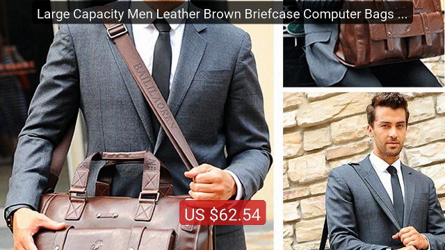 Large Capacity Men Leather Brown Briefcase Computer Bags Male... Amazing Value 2026 | Must Have!