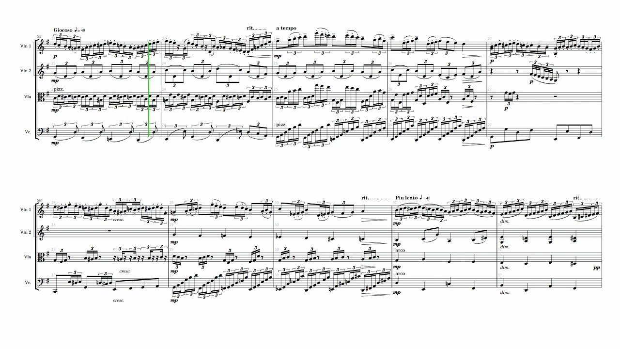 String Quartet No. 2, Movement II Wedding Anniversary (20 Feb 2024 – 8 May 2024) (Full Score, Landscape)