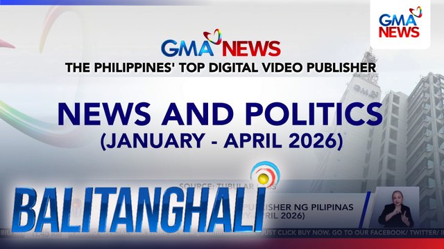 GMA News, top digital video publisher ng Pilipinas sa news and politics (Jan.-April 2026) | Balitanghali