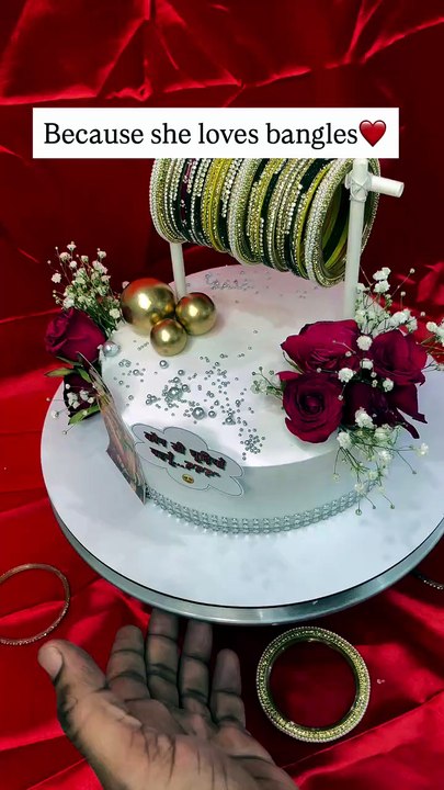 Because She Loves Bangles ❤️✨ | Most Elegant Custom Cake Ever! 🎂