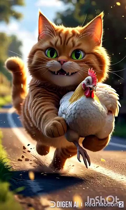 When a Cat Runs Off With Dinner 🐔😹🐱