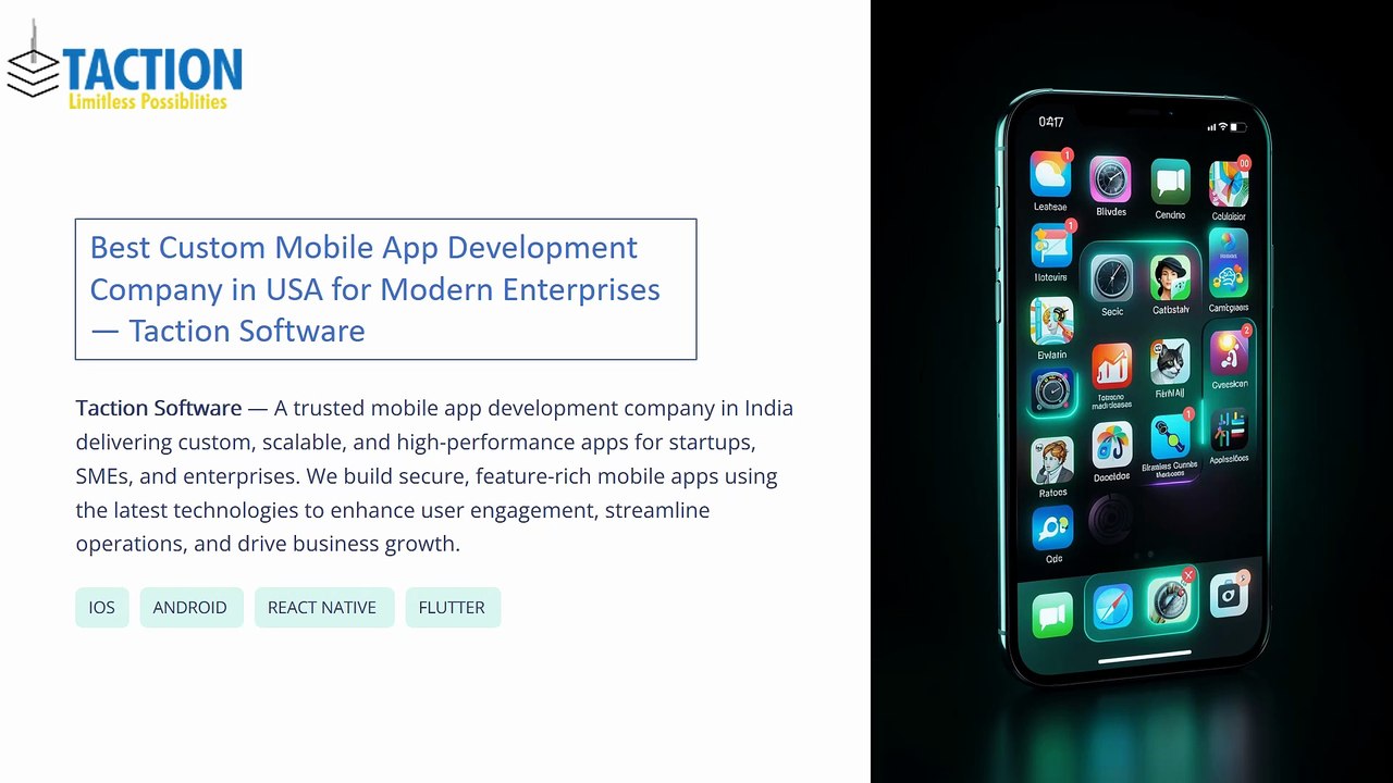 Best Custom Mobile App Development Company in USA for Modern Enterprises — Taction Software