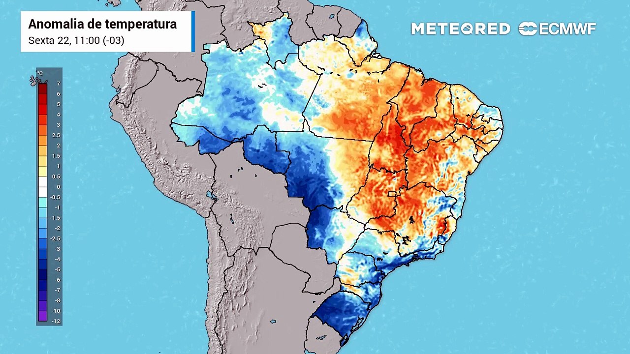 Sexta-feira, 22 de maio: Anomalia de temperatura