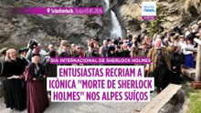 Suíça: fãs recriam mítica "morte de Sherlock Holmes" nas cataratas de Reichenbach