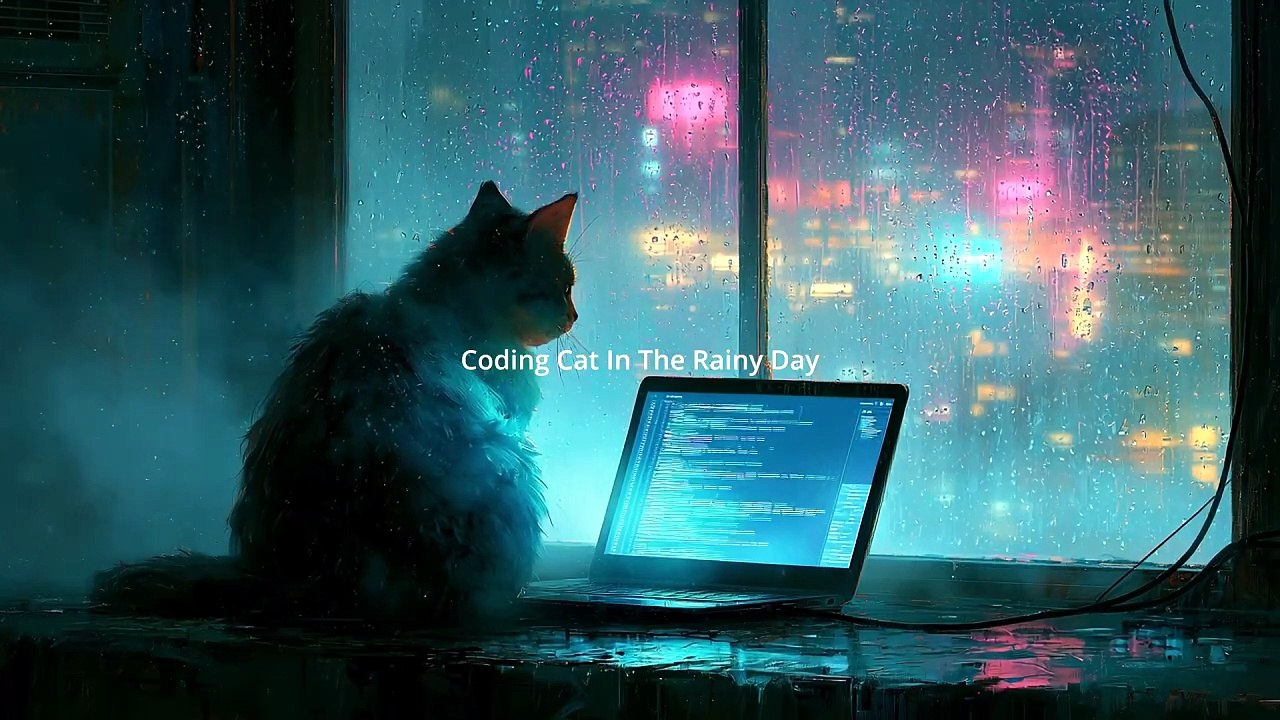 Music for Coding 💻 Coding Cat in the Rainy Day 🌧️ Deep Focus Progressive House (1 Hour)