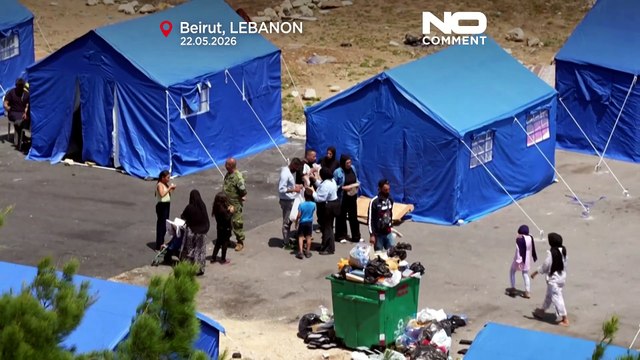 Líbano abre campo de tendas no litoral de Beirute após ataques israelitas deslocarem 1 milhão