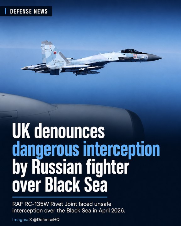 United Kingdom denounces dangerous interception by Russian fighter jet over the Black Sea