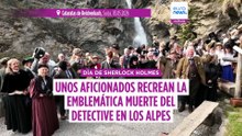 Recrean la icónica muerte del Sherlock Holmes en los Alpes suizos