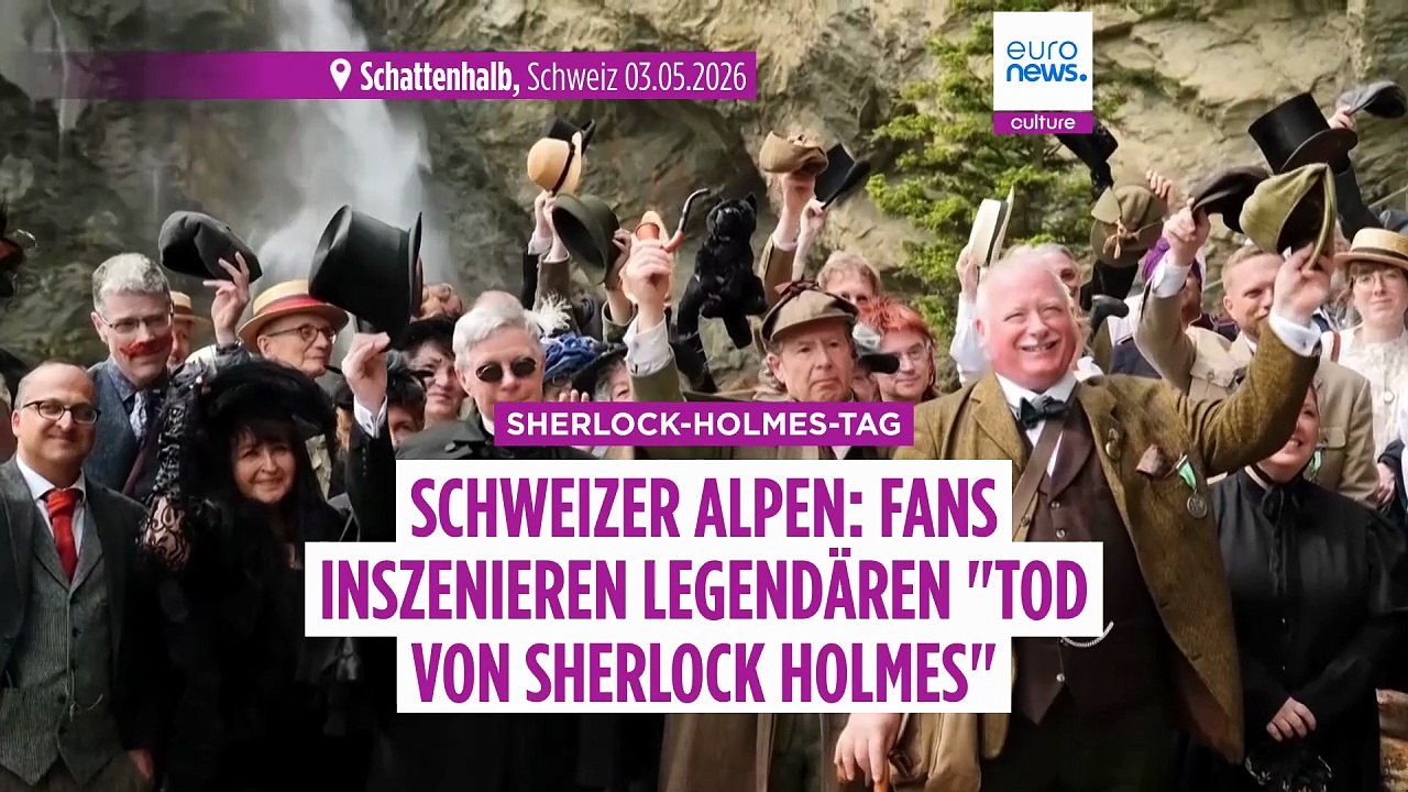 Sherlock-Holmes-Tag: Fans stellen legendäre Szene in den Alpen nach