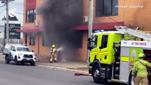Mitchell industrial building catches fire