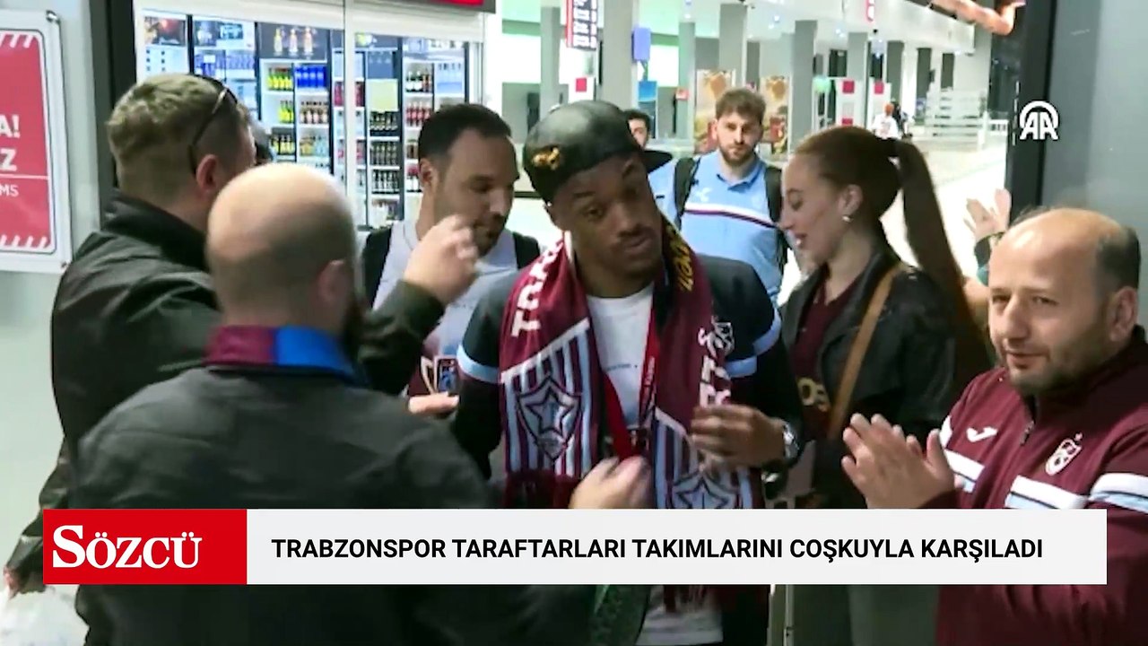 Trabzonspor taraftarları kupa şampiyonu takımlarını coşkuyla karşıladı
