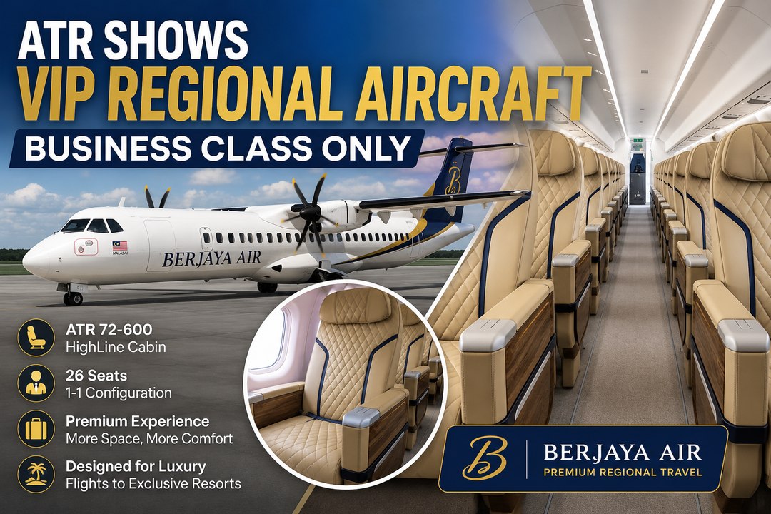 ATR shows regional aircraft with VIP interior and business-class-only configuration