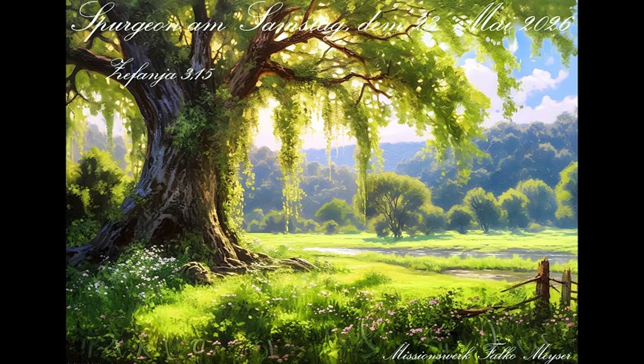 Spurgeon am Samstag, dem 23. Mai 2026, zu Zefanja 3,15