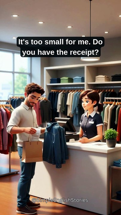 Returning a jacket: Simple English Conversation...