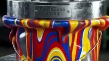 Hydraulic Press Crushing Paint Bucket #trending #foryou #crushingvideo #viralshort #hydrolicmachinecrush @Hydropressing