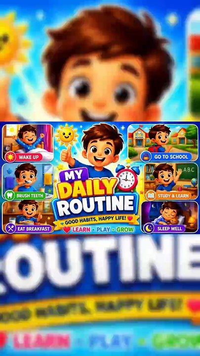 ☀️ Fun Morning Routine for Kids! Learn English Easy Sentences & Good Habits 📚