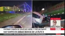 Panamericana: un camión chocó un puente y provocó su derrumbe
