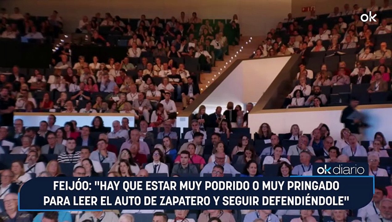 Feijóo: "Hay que estar muy podrido o muy pringado para leer el auto de Zapatero y seguir defendiéndole"