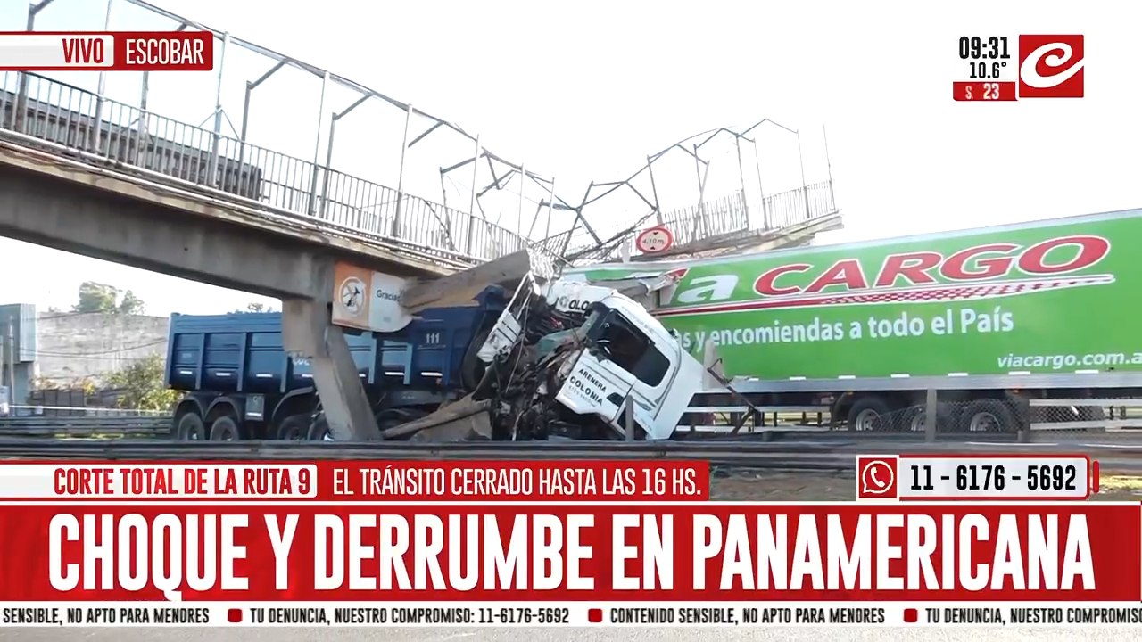 Choque y derrumbe en Panamericana: Crónica en vivo desde el lugar