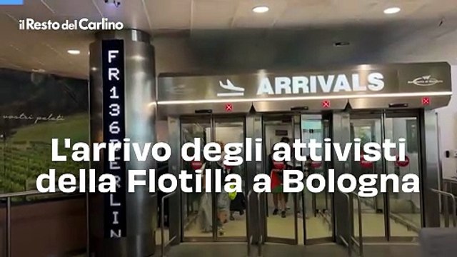 L'arrivo degli attivisti della Flotilla a Bologna