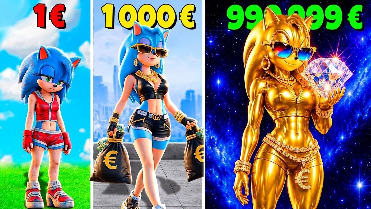De 1 $ à 1.000.000 $: l'ascension de Female Sonic dans GTA 5 ! (mod Sonic le film)