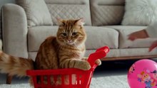 Toddler’s Tiny Ride with a Patient Orange Tabby #cat #kingdomofawais