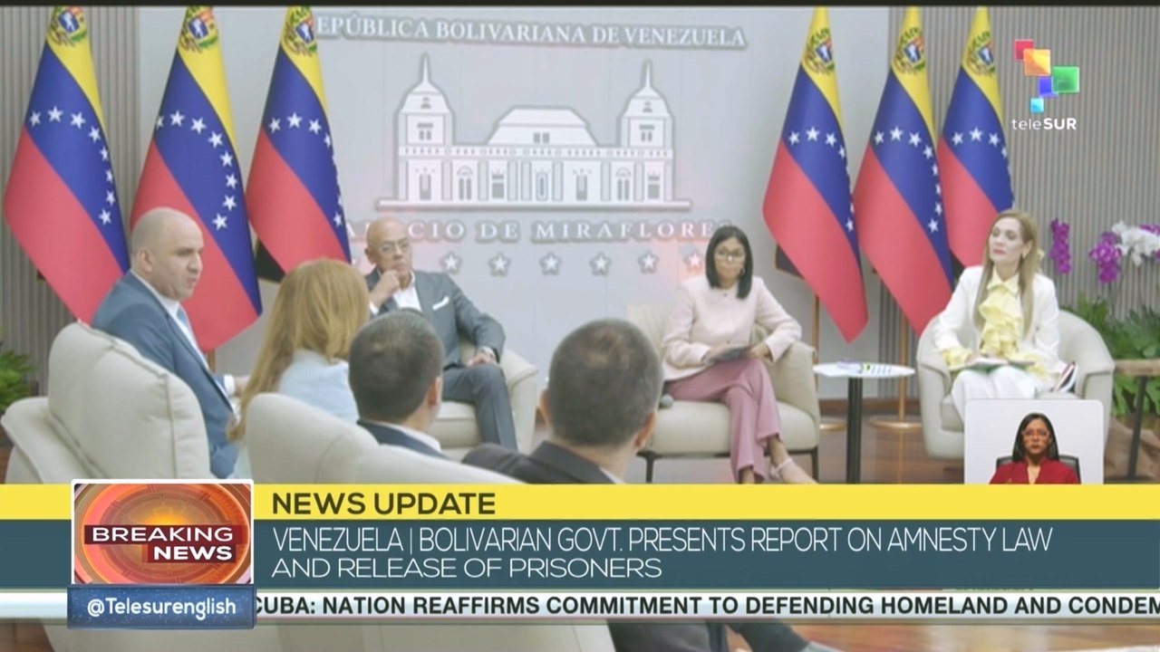 UM I Acting Pres. Delcy Rodriguez presents report on amnesty law