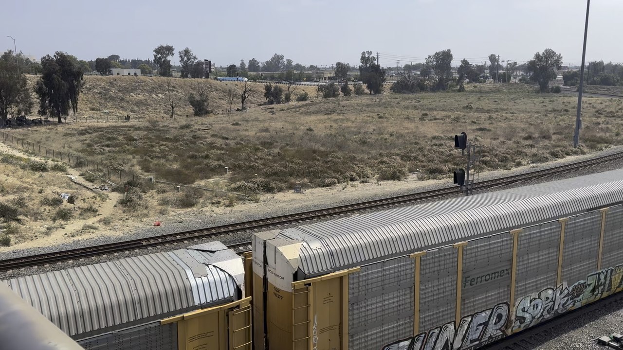 UP 7026 Leads Eastbound Intermodal Train Rolling Through West Colton Yard.