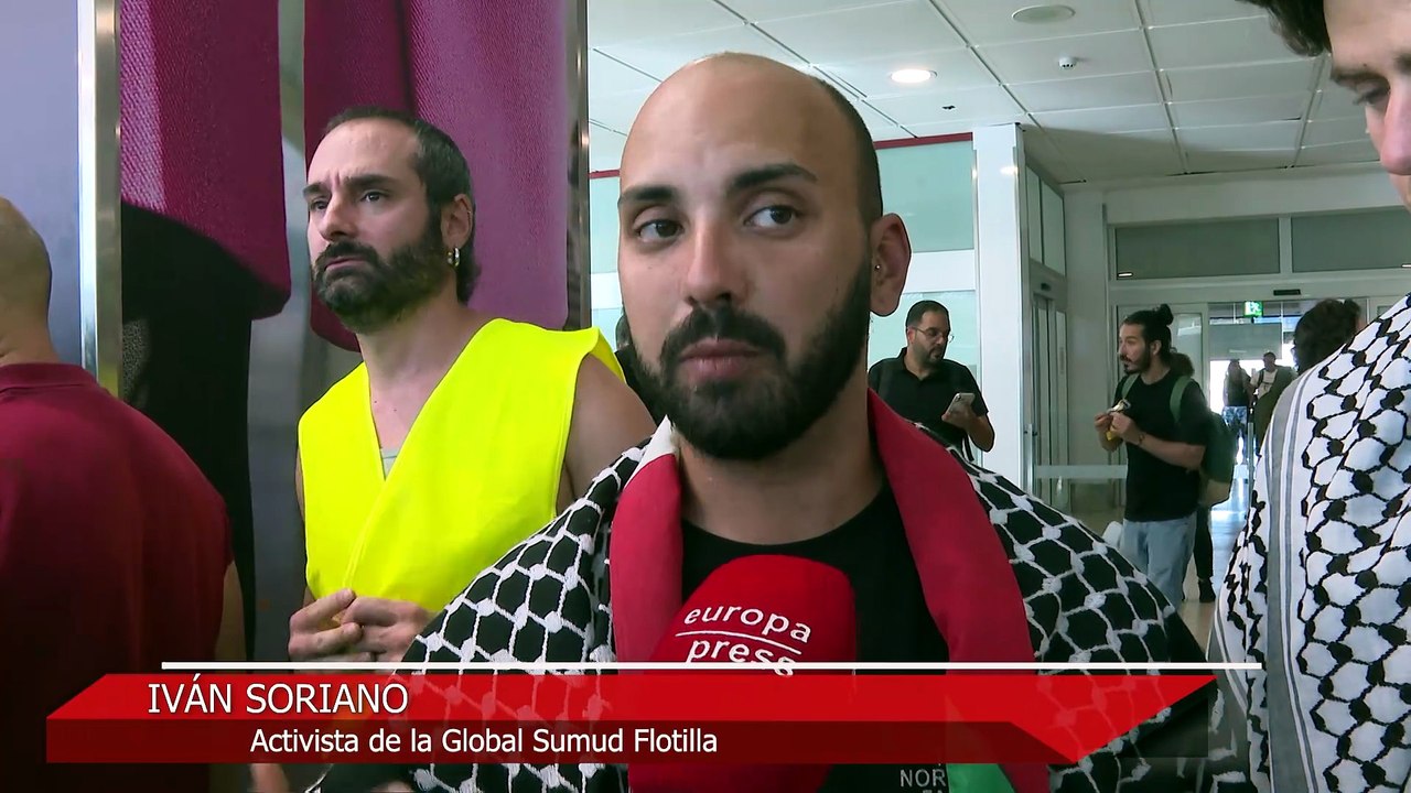 Miembros de la Global Sumud Flotilla lamentan el incidente del aeropuerto de Bilbao