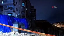 Ankara’da etkili olan yağmur nedeniyle bir apartmanın istinat duvarı çöktü