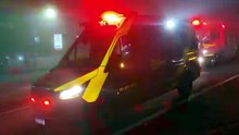 Mulher é socorrida após acidente na BR-277 em Cascavel