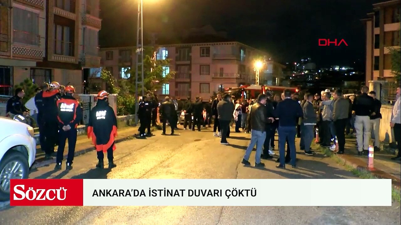 Ankara'da sağanak nedeniyle istinat duvarı çöktü