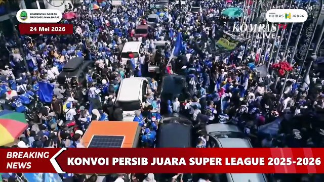Gemuruh! Visual Udara Konvoi Persib Juara Super League, Bobotoh Tumpah Ruah di Bandung
