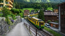 Wengen Switzerland Mountain Views and Village Streets 4K 60fps