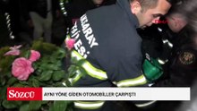 Aynı yöne giden otomobiller çarpıştı; 6 yaralı