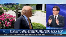 트럼프, 이란 영토에 성조기 그려놓고 ‘신경전’