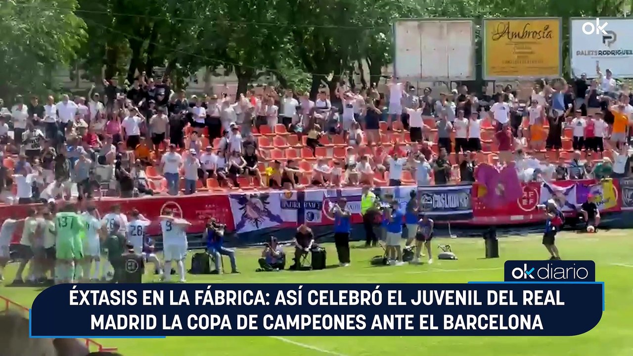 Éxtasis en La Fábrica: así celebró el Juvenil del Real Madrid la Copa de Campeones ante el Barcelona