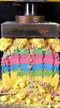 Crushing beautiful floral foam under a heavy hydraulic press... 😳💥✨