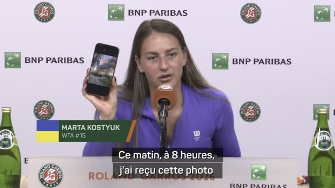 Roland-Garros - Kostyuk en larmes après son premier tour : "Ce matin, un missile est tombé à 100 mètres de chez mes parents"