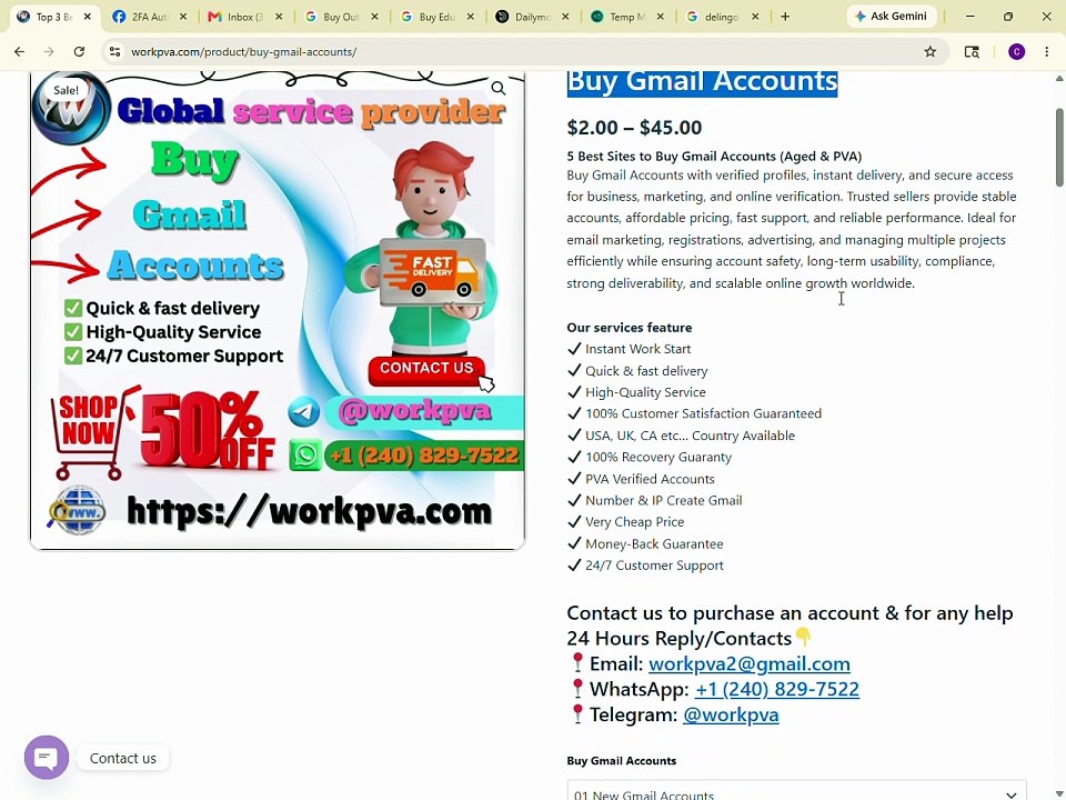 5 Best Sites to Buy Gmail Accounts (Aged & PVA)